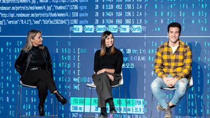 Desde la izquierda, Patricia Pastor, fundadora y GP de Next Tier Ventures, Paula Villamarín, CEO de LinkedAI, y Ricardo García, CEO y fundador de Flipflow.