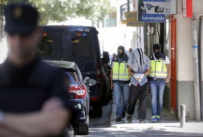 Operación policial contra el terrorismo yihadista en San Martín de la Vega (Madrid).