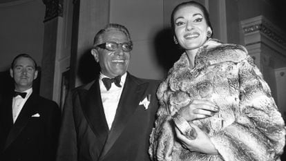 María Callas con el armador griego Aristóteles Onassis.