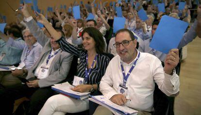 Ramon Espadaler, durante una de las votaciones del congreso del partido catalanista democristiano.