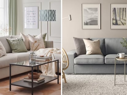 Detalle de dos de los sofás de Ikea que se pueden recibir en casa con gastos de envío gratuitos. IKEA.