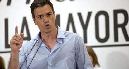 Pedro Sánchez, durante el acto electoral celebrado en Jaén.