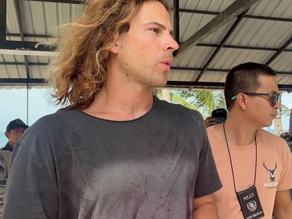 Daniel Sancho, durante la reconstrucción del crimen el pasado dñia 7 en Koh Phangan.