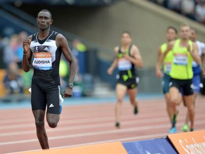 Rudisha, durante la carrera de 800 metros