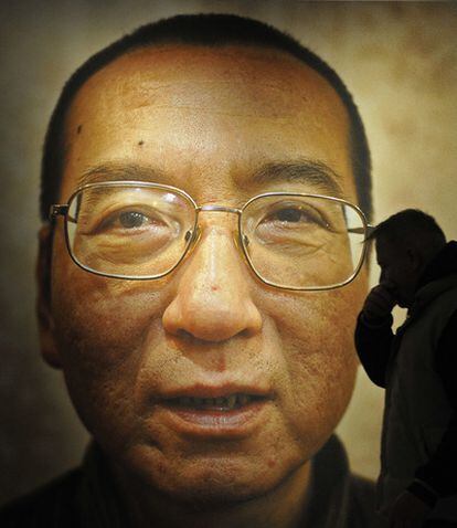 Imagen de Liu Xiaobo, Premio Nobel de la Paz, expuesta en Oslo, en diciembre de 2010.