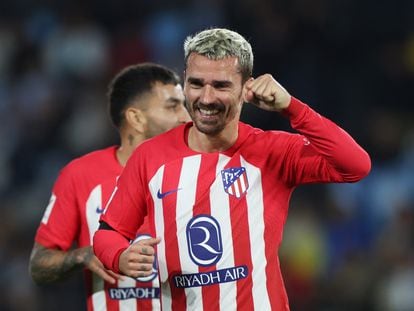 Griezmann celebra su tercer gol al Celta.