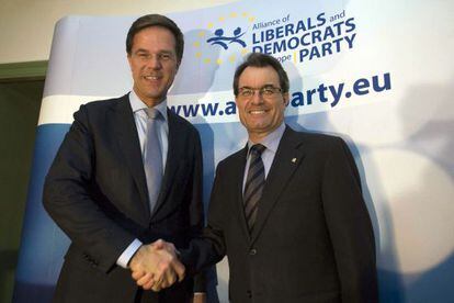 Artur Mas y el ministro holand&eacute;s, Mark Rutte.