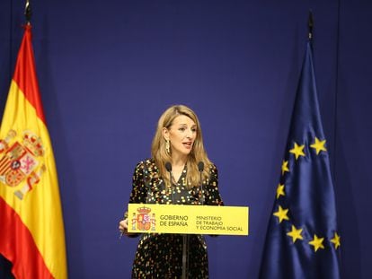 La ministra de Trabajo, Yolanda Díaz, la semana pasada en Madrid.