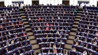 Pleno del Parlamento Europeo, en Estrasburgo el 5 de mayo.