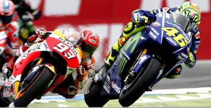 Rossi y Márquez en Assen.