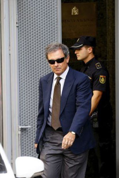 Jordi Pujol Ferrusola, a la salida de la Audiencia Nacional tras declarar ante el juez Ruz.
