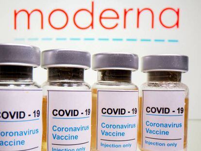 Viales de la vacuna contra el Covid-19 de Moderna. 