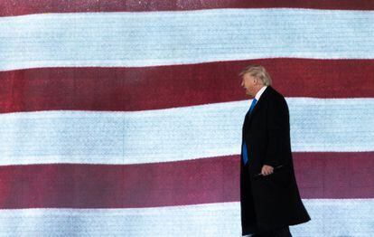 El presidente electo, Donald Trump, durante su discurso inaugural, en Washington, DC.