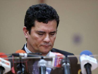 En vídeo, Sérgio Moro, este lunes en rueda de prensa.