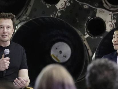 Elon Musk en la presentaci&oacute;n de Yusaku Maezawa como primer viajero de SpaceX