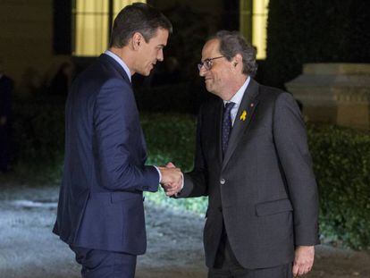 Pedro Sánchez con Quim Torra