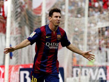 Messi, en un partido de Liga con el Bar&ccedil;a. 
