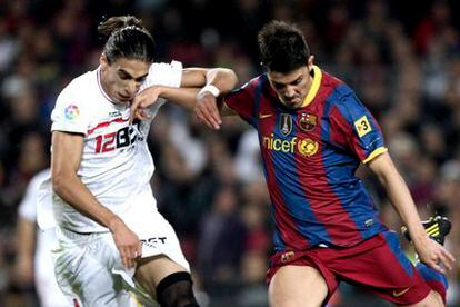 Cáceres, durante un partido con el Sevilla ante el Barcelona la temporada pasada.