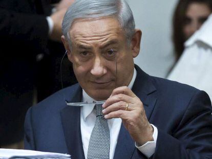 Benjamín Netanyahu, durante su comparecencia ante el Tribunal Supremo