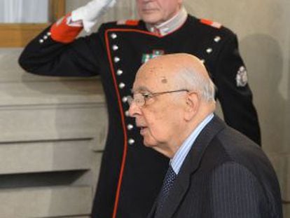 Giorgio Napolitano, este sábado en el Palacio Quirinale.