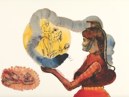 Obra de Nalini Malani expuesta en la Fundació Miró.