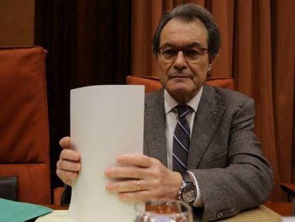 Artur Mas comparece en el Parlament.