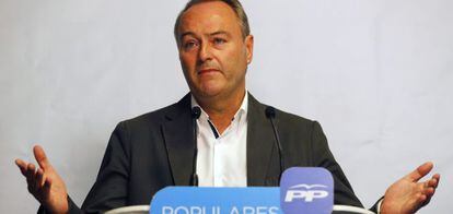 El candidato del PP a la presidencia de la Generalitat, Alberto Fabra