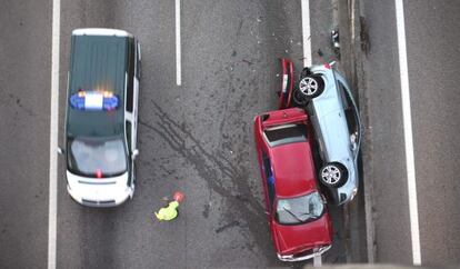 Colisi&oacute;n m&uacute;ltiple en octubre de 2013 ocurrida en Pontevedra.