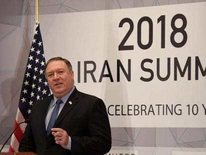 El exdirector de la CIA Mike Pompeo, en una cumbre sobre Irán celebrada en la sede de la ONU en 2018.