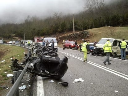 Acccidente con un fallecido en Montanuy (Huesca).