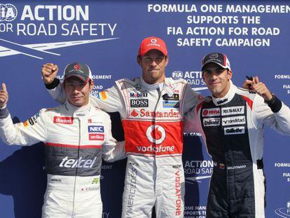 Kobayashi, Button y Pastor Maldonado, los más rápidos.