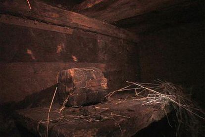 Imagen sin fechar difundida por un grupo chino-turco de arqueólogos evangelistas, quienes aseguran que la estructura de madera pertenece al arca de Noé. Esta quedó posada en el Monte Ararat (Turquía) tras el diluvio universal según el relato bíblico.