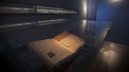 Original del diario de Ana Frank, expuesto en la Casa-Museo de Ámsterdam.