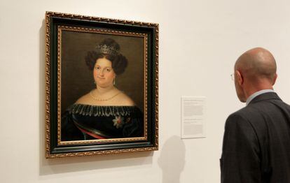 'Retrato de la Reina María Cristina', de Luis de la Cruz y Ríos, expuesto en el Museo de Bellas Artes de Bilbao.