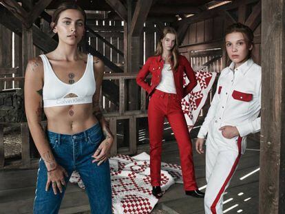 Millie Bobby Brown, Lulu Tenney y Paris Jackson, en la nueva campaña de Calvin Klein.