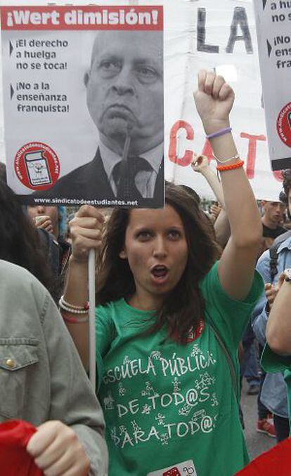 Manifestación en Madrid contra la reforma de Wert.