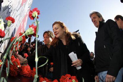 Pilar Manj&oacute;n, en los actos del &uacute;ltimo aniversario del 11-M.