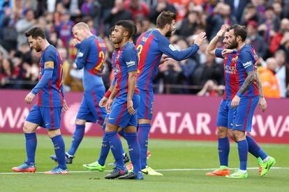 Amb gols d'Alcácer, Messi i Aleix Vidal, els blaugrana s'imposen al conjunt de Valverde.