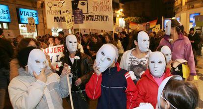 Manifestación contra la violencia machista en Málaga.