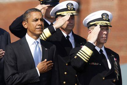El presidente de EE UU, Barack Obama, en el acto de relevo del jefe del Estado Mayor.