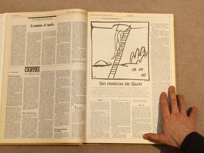 Original de EL PAÍS publicado el 1 de agosto de 1990, con la primera entrega de 'Sin noticias de Gurb'.