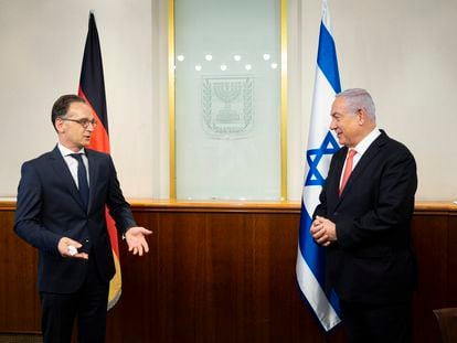 El ministro de Exteriores alemán, Heiko Maas, y el primer ministro israelí, Benjamín Netanyahu, el martes, en Jerusalén.