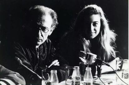 Moebius, en un encuentro en la edición de 1988 del Salón del Cómic de Asturias.