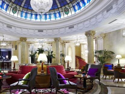 Hall del hotel Gran Meli&aacute; F&eacute;nix, ubicado en el distrito madrile&ntilde;o de Salamanca. 
