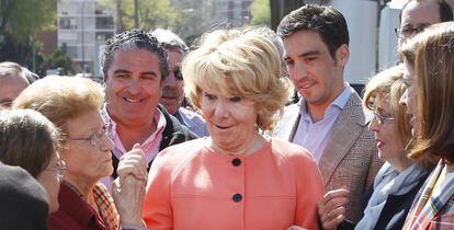 Aguirre, durante un acto electoral en Madrid. 
