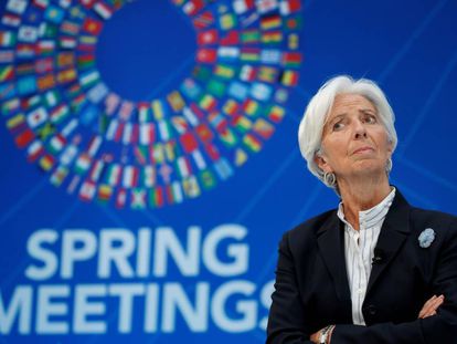 La directora gerente del Fondo Monetario Internacional, Christine Lagarde, participa en un evento en Washington, este miércoles.