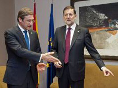 El presidente de Gobierno espa&ntilde;ol, Mariano Rajoy, y el primer ministro de Portugal, Passos Coelho, durante una reuni&oacute;n en Bruselas en noviembre pasado. 