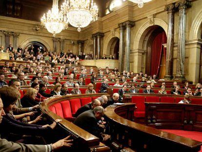 Una sesi&oacute;n del Parlamento de Catalu&ntilde;a.