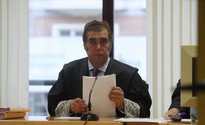 El juez Ándréz Sánchez Magro, durante la vista para resolver el confilcto en LaLiga y la Federación por los horarios.