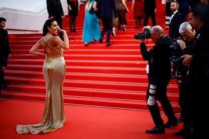 Georgina Rodríguez posa con un espectacular vestido antes de la proyección de 'L'ete dernier', el 25 de mayo en Cannes. 